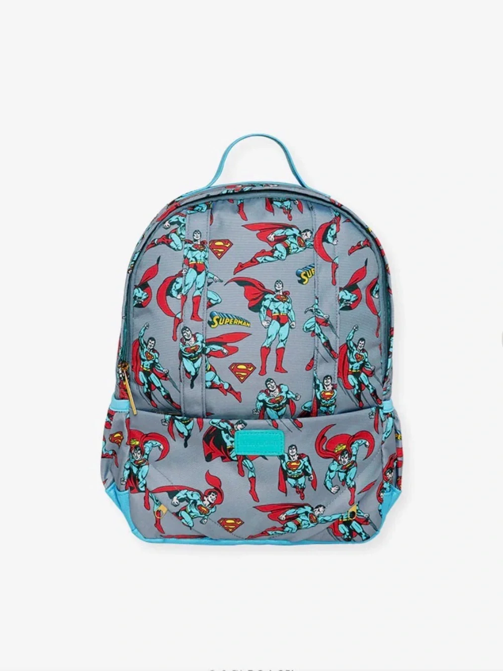 Posh Peanut Superhero Print Kids Backpack - Gray, Red, Teal Superman